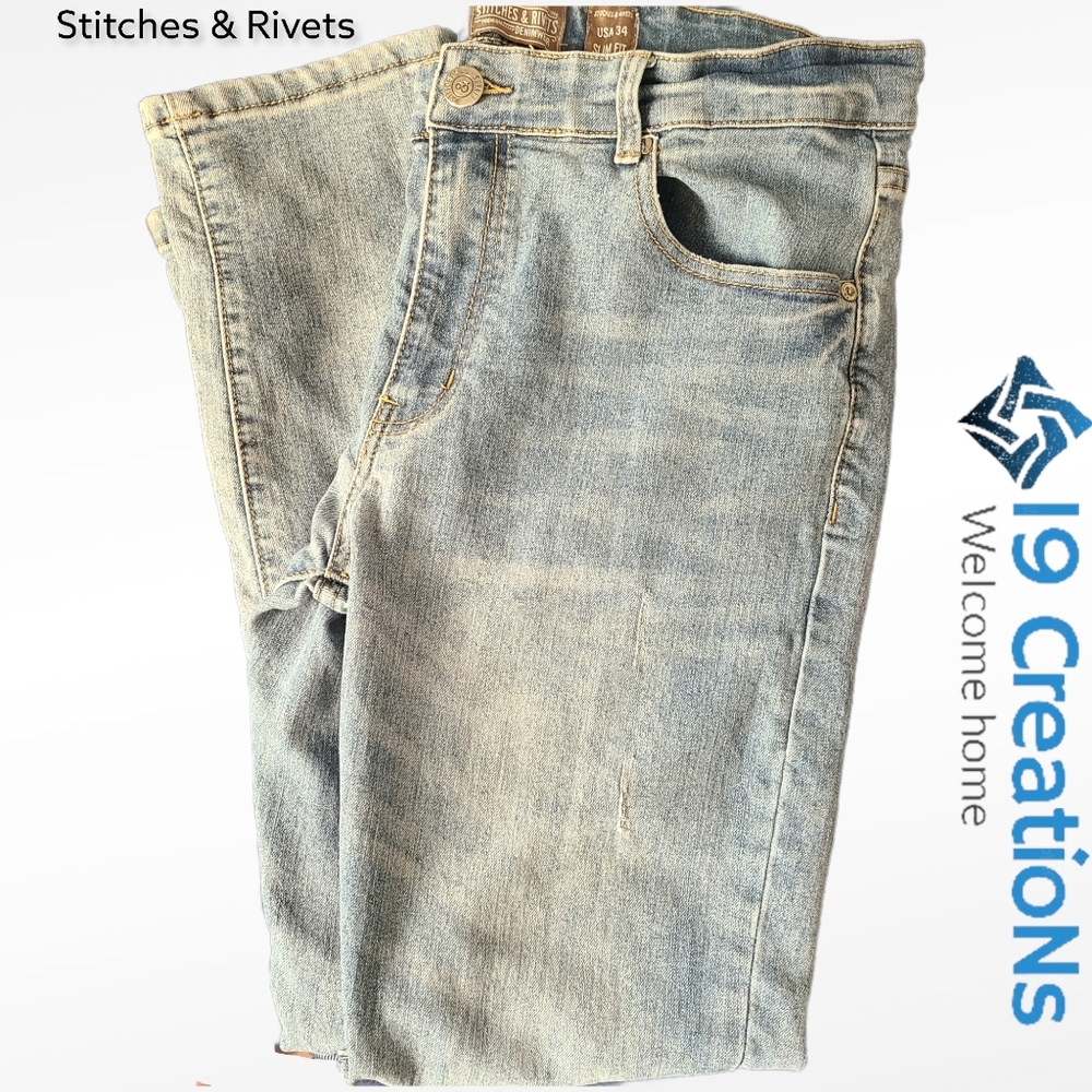 ⒺⓊⒸ Stitches & Rivets Original Slim fit St… - Picture 2 of 4